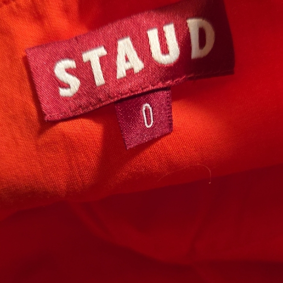 STAUD Red and Pink Backless Floral Dress - Picture 2 of 9